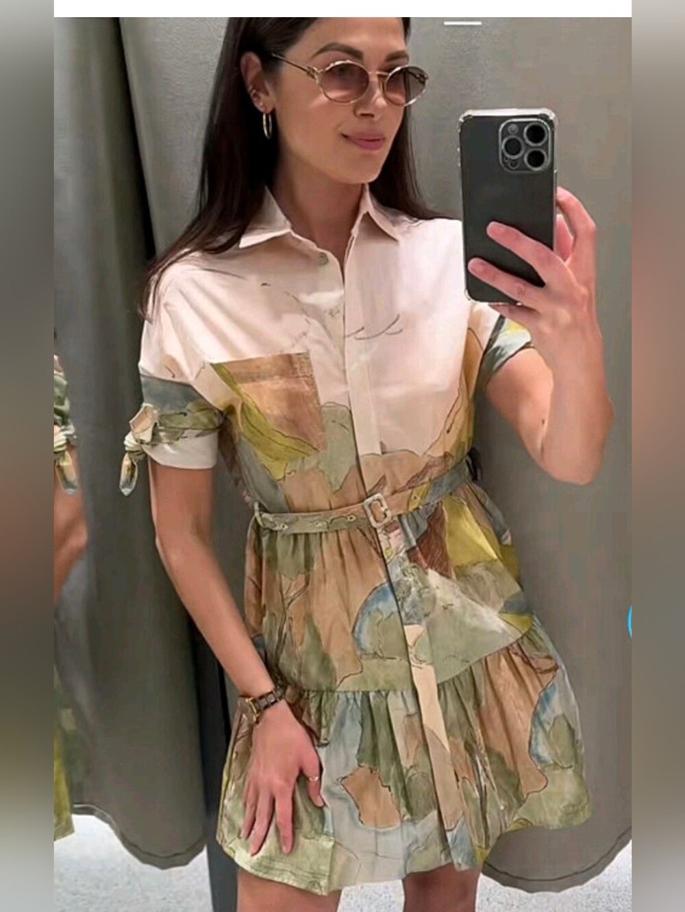 Sz S Zara WOMAN PRINTED SHORT DRESS ZW COLLECTION MULTICOLORED 2183/057